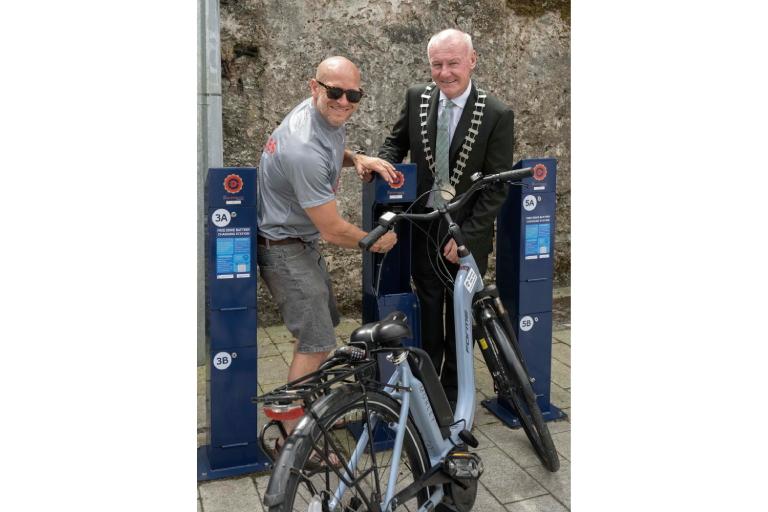 Cllr Kieran Bourke and Shane O'Keefe O'K Cycles