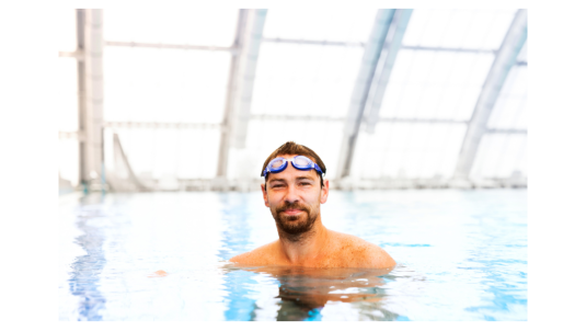 man in swimming pool