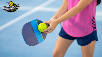 Girl playing pickleball