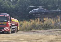 Fire tanker and hellicopter